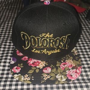 The Dolorosa Black Floral Snapback Hat